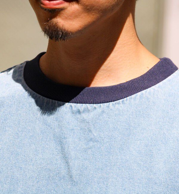 GLOSTER「【GLOSTER/グロスター】デニムライクカットソー クルーネックTシャツ ドローコード付き」|Tシャツ・カットソー|