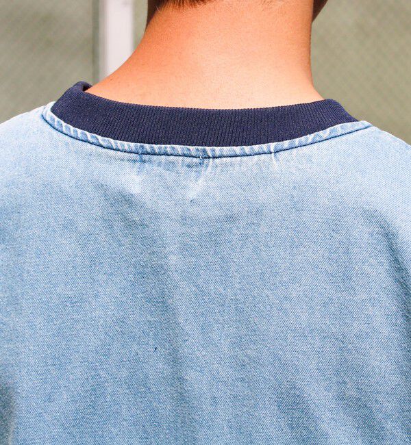 GLOSTER「【GLOSTER/グロスター】デニムライクカットソー クルーネックTシャツ ドローコード付き」|Tシャツ・カットソー|