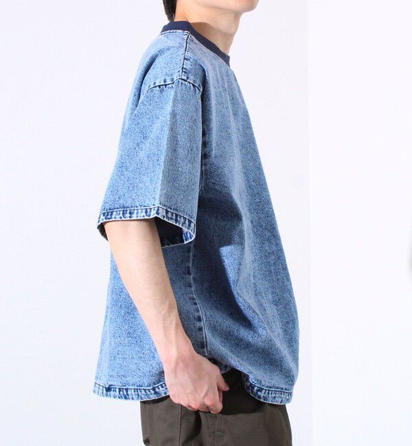 GLOSTER「【GLOSTER/グロスター】デニムライクカットソー クルーネックTシャツ ドローコード付き」|Tシャツ・カットソー|