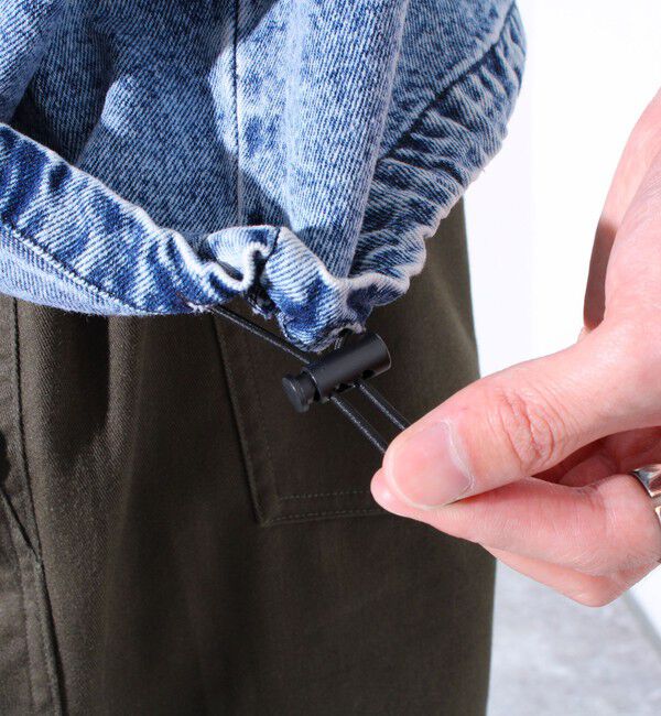 GLOSTER「【GLOSTER/グロスター】デニムライクカットソー クルーネックTシャツ ドローコード付き」|Tシャツ・カットソー|