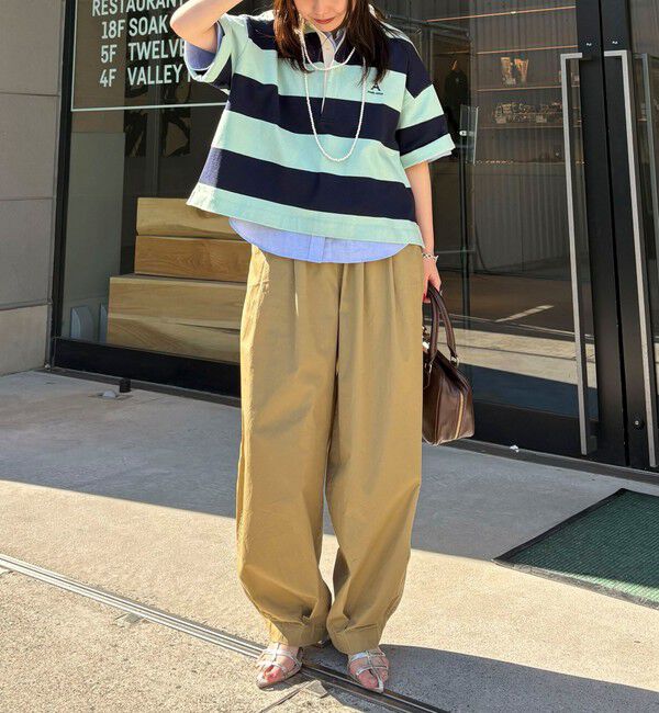 fredy emue「ワンポイント刺繍半袖ラガーシャツ」|Tシャツ・カットソー|