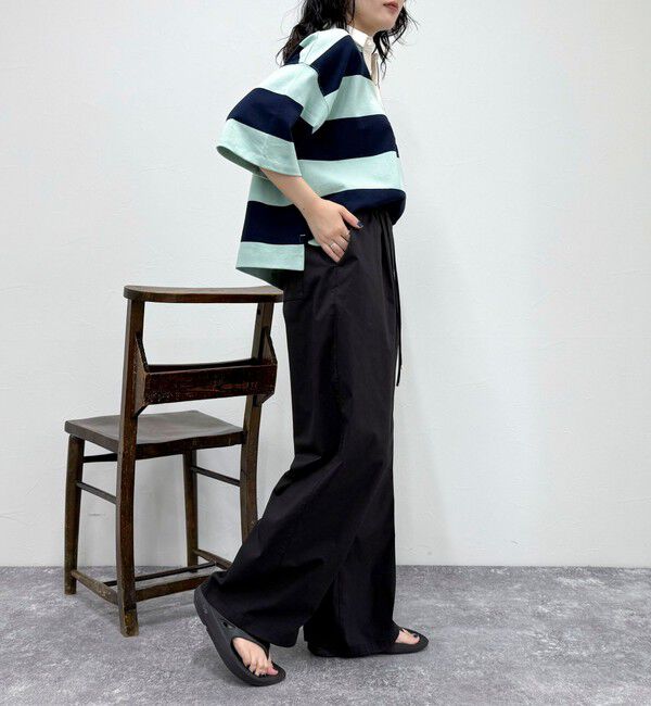 fredy emue「ワンポイント刺繍半袖ラガーシャツ」|Tシャツ・カットソー|