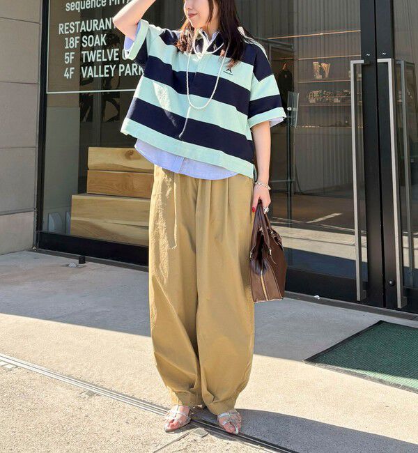 fredy emue「ワンポイント刺繍半袖ラガーシャツ」|Tシャツ・カットソー|