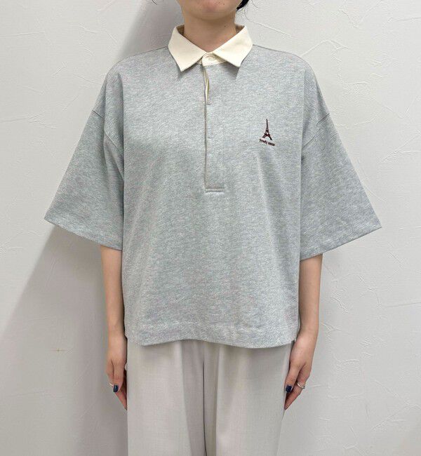 fredy emue「ワンポイント刺繍半袖ラガーシャツ」|Tシャツ・カットソー|