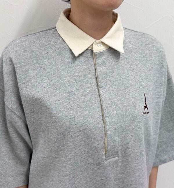 fredy emue「ワンポイント刺繍半袖ラガーシャツ」|Tシャツ・カットソー|