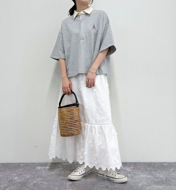 fredy emue「ワンポイント刺繍半袖ラガーシャツ」|Tシャツ・カットソー|