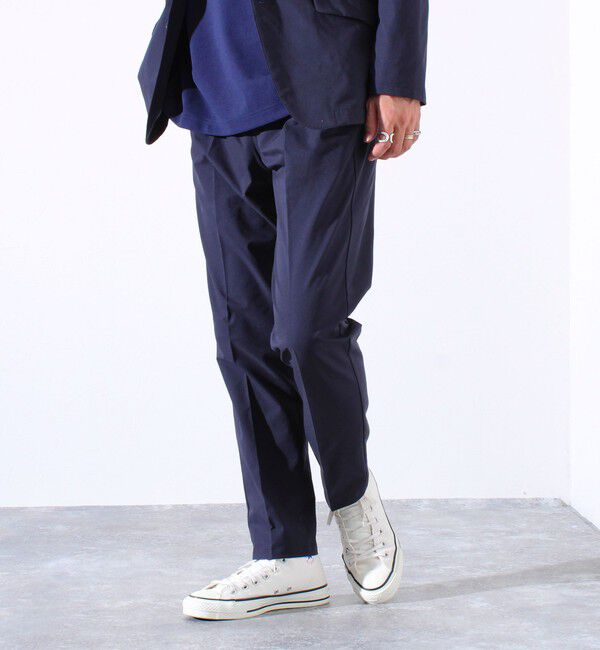 GLOSTER「【セットアップ/ビジカジ対応】エアードッツ 快適軽量 イージーパンツ スラックス」|チノ|ダークネイビー