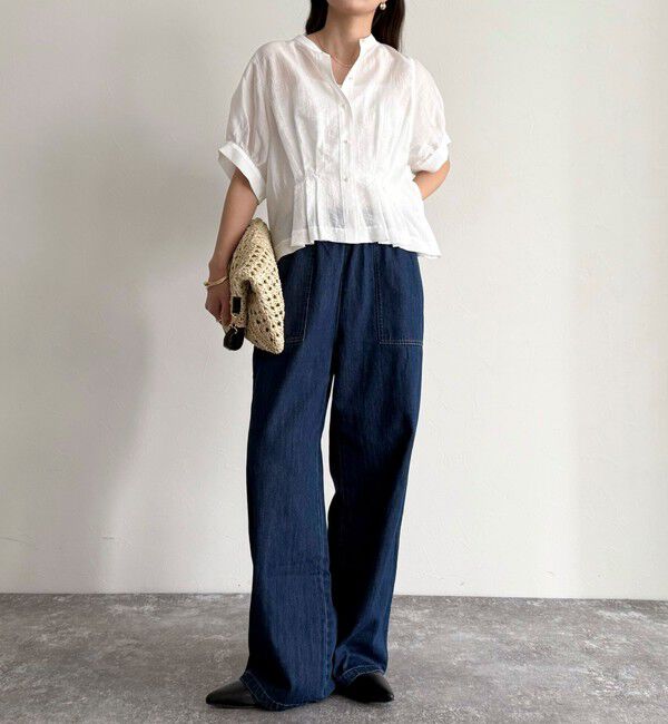 fredy emue「クロップドハーフスリーブブラウス」|シャツ・ブラウス|