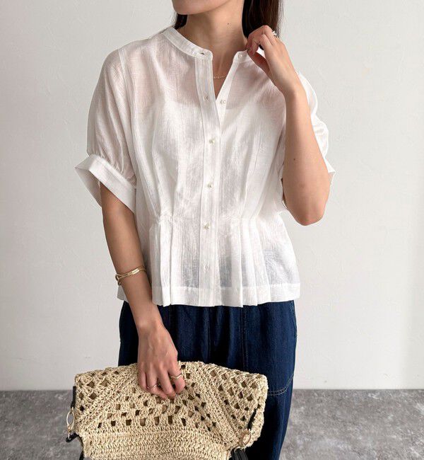 fredy emue「クロップドハーフスリーブブラウス」|シャツ・ブラウス|