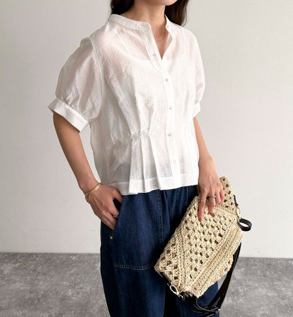 fredy emue「クロップドハーフスリーブブラウス」|シャツ・ブラウス|
