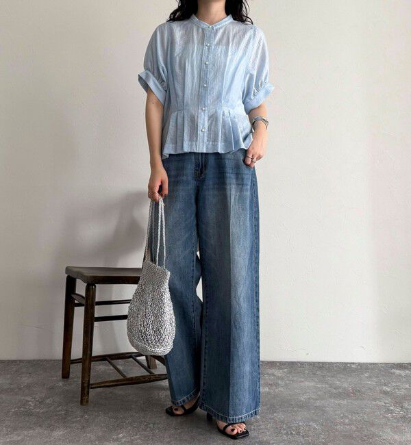 fredy emue「クロップドハーフスリーブブラウス」|シャツ・ブラウス|