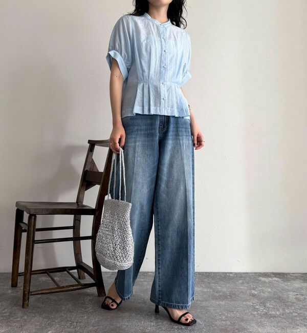 fredy emue「クロップドハーフスリーブブラウス」|シャツ・ブラウス|