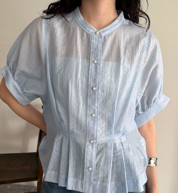 fredy emue「クロップドハーフスリーブブラウス」|シャツ・ブラウス|