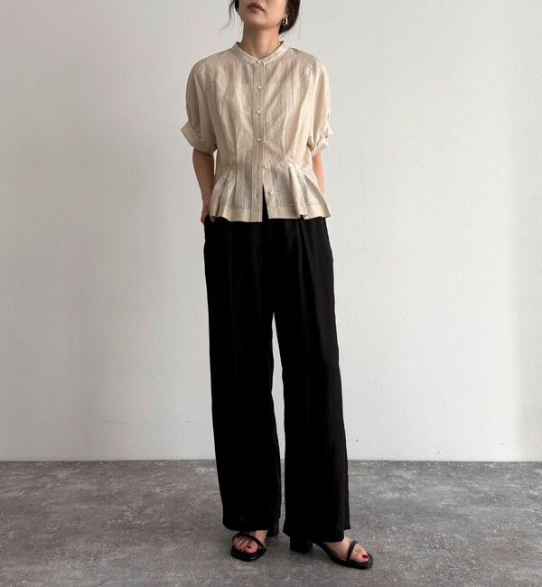 fredy emue「クロップドハーフスリーブブラウス」|シャツ・ブラウス|