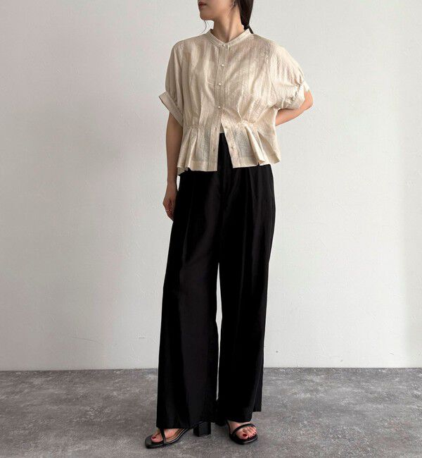 fredy emue「クロップドハーフスリーブブラウス」|シャツ・ブラウス|