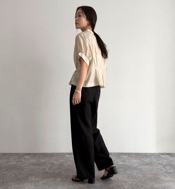 fredy emue「クロップドハーフスリーブブラウス」|シャツ・ブラウス|