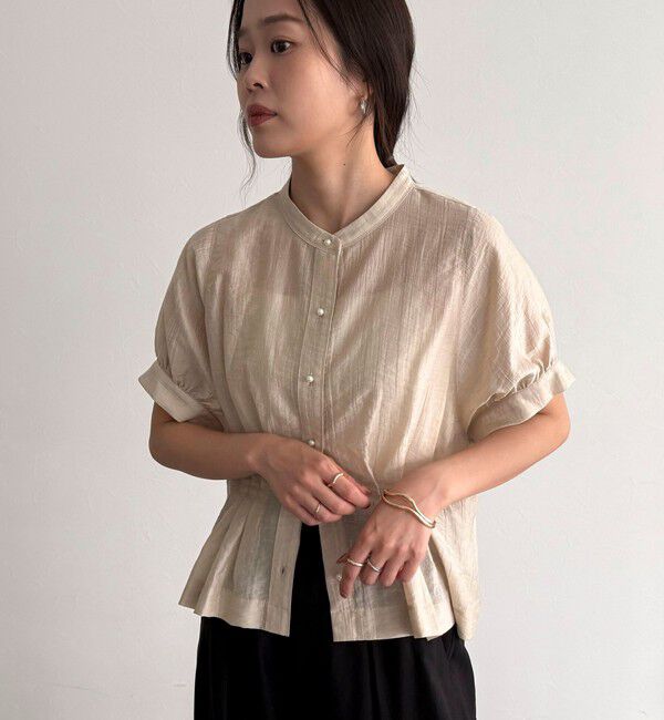 fredy emue「クロップドハーフスリーブブラウス」|シャツ・ブラウス|