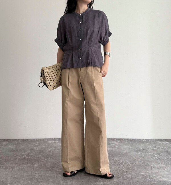 fredy emue「クロップドハーフスリーブブラウス」|シャツ・ブラウス|