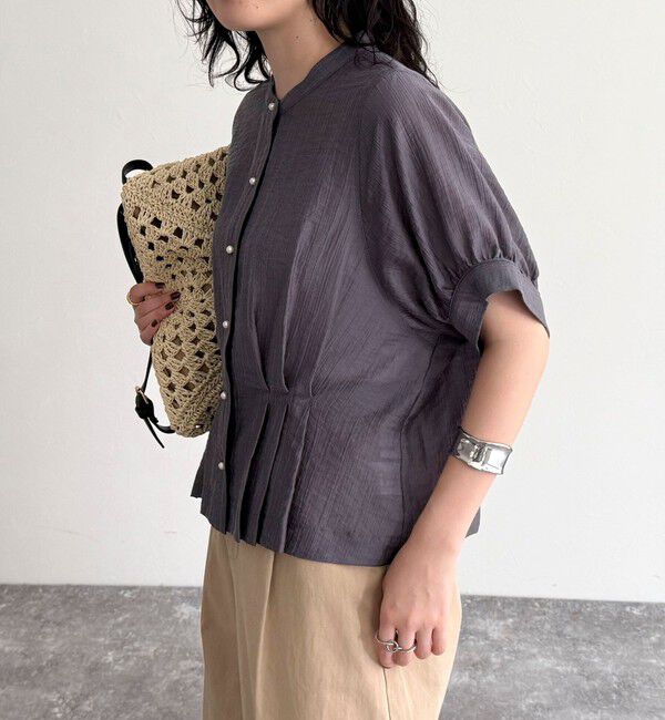 fredy emue「クロップドハーフスリーブブラウス」|シャツ・ブラウス|