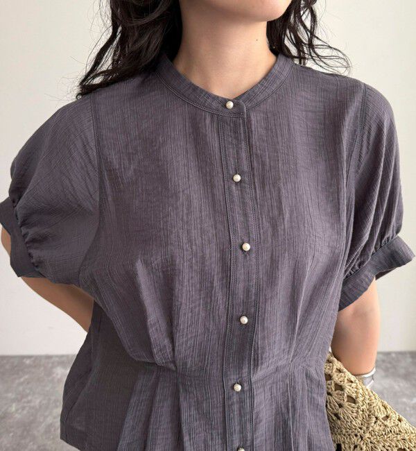 fredy emue「クロップドハーフスリーブブラウス」|シャツ・ブラウス|