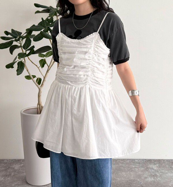 fredy emue「ギャザーキャミソールビスチェ」|キャミソール|オフホワイト