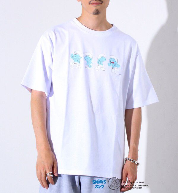 FREDY MAC「表情連続プリント スマーフ フロントTシャツ? 」|Tシャツ・カットソー|