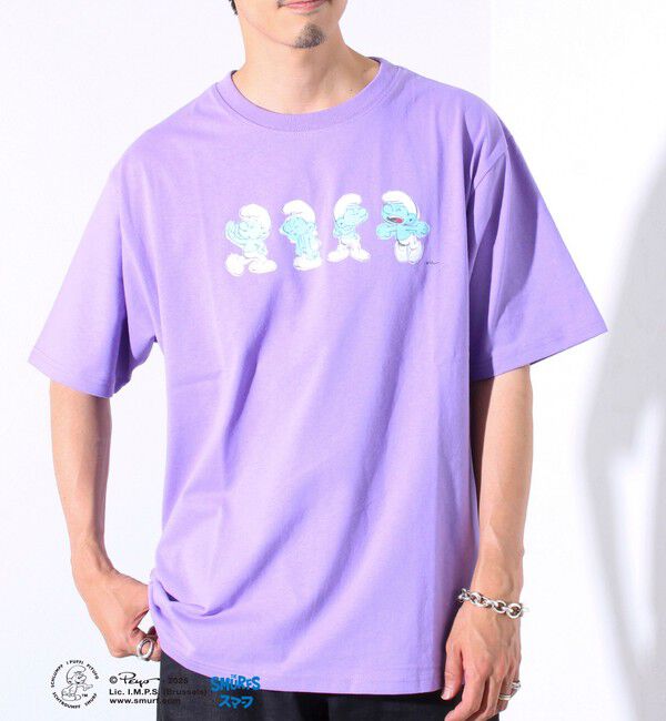 FREDY MAC「表情連続プリント スマーフ フロントTシャツ? 」|Tシャツ・カットソー|
