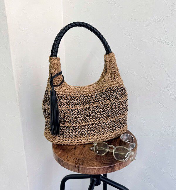 fredy emue「タッセル付きラメペーパーカゴバッグ」|かごバッグ|