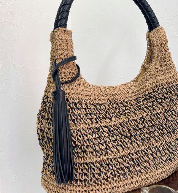 fredy emue「タッセル付きラメペーパーカゴバッグ」|かごバッグ|