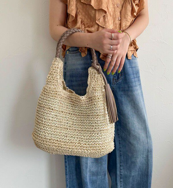 fredy emue「タッセル付きラメペーパーカゴバッグ」|かごバッグ|