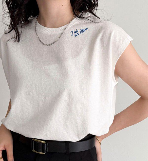 fredy emue「チェーン刺繍フレンチTシャツプルオーバー」|Tシャツ・カットソー|
