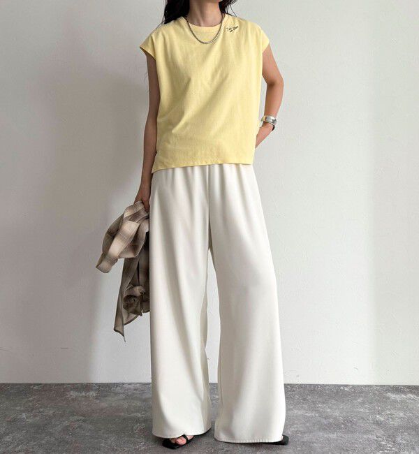 fredy emue「チェーン刺繍フレンチTシャツプルオーバー」|Tシャツ・カットソー|