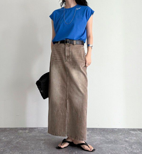 fredy emue「チェーン刺繍フレンチTシャツプルオーバー」|Tシャツ・カットソー|