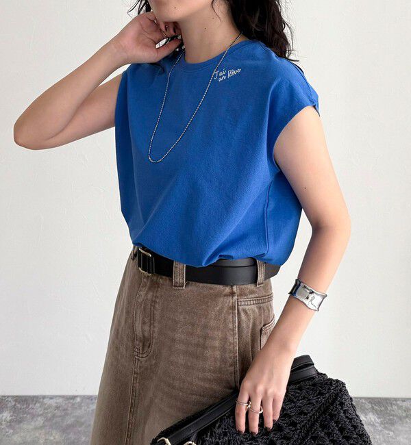 fredy emue「チェーン刺繍フレンチTシャツプルオーバー」|Tシャツ・カットソー|