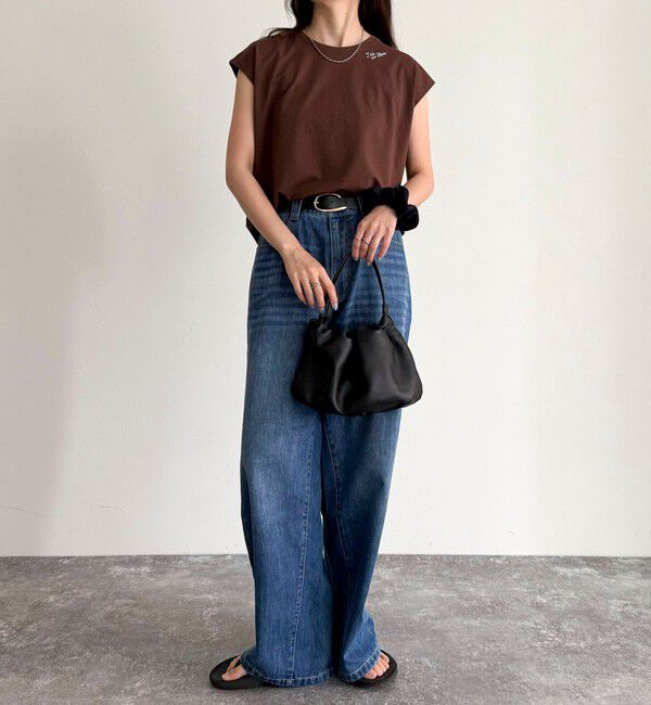 fredy emue「チェーン刺繍フレンチTシャツプルオーバー」|Tシャツ・カットソー|