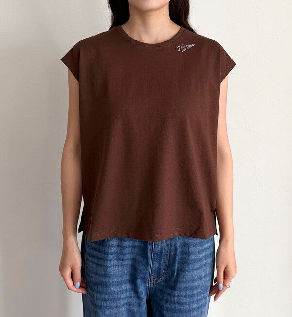 fredy emue「チェーン刺繍フレンチTシャツプルオーバー」|Tシャツ・カットソー|