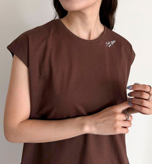 fredy emue「チェーン刺繍フレンチTシャツプルオーバー」|Tシャツ・カットソー|