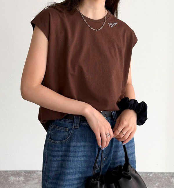 fredy emue「チェーン刺繍フレンチTシャツプルオーバー」|Tシャツ・カットソー|