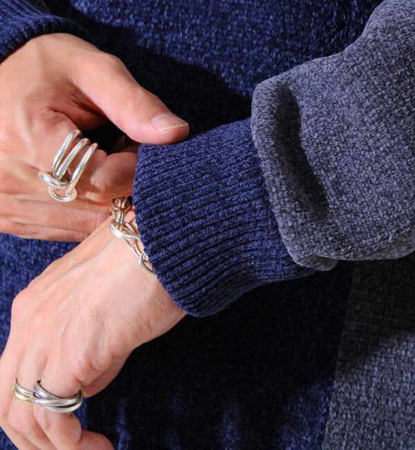 GLOSTER「【GLOSTER/グロスター】モールブロッキング ニットプルオーバー」|ニット・セーター|