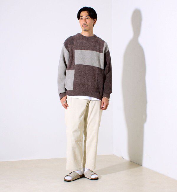 GLOSTER「【GLOSTER/グロスター】モールブロッキング ニットプルオーバー」|ニット・セーター|