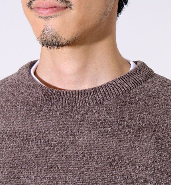 GLOSTER「【GLOSTER/グロスター】モールブロッキング ニットプルオーバー」|ニット・セーター|