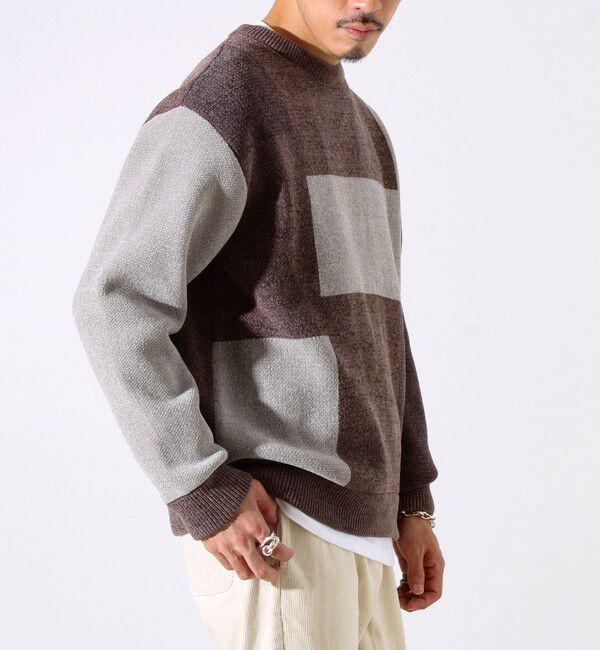 GLOSTER「【GLOSTER/グロスター】モールブロッキング ニットプルオーバー」|ニット・セーター|