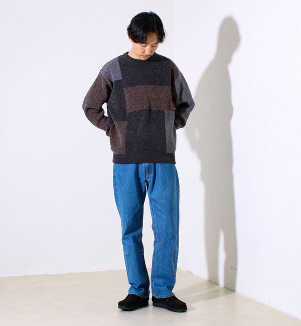 GLOSTER「【GLOSTER/グロスター】モールブロッキング ニットプルオーバー」|ニット・セーター|