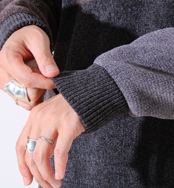 GLOSTER「【GLOSTER/グロスター】モールブロッキング ニットプルオーバー」|ニット・セーター|