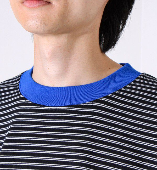 GLOSTER「【配色リブが映える主役ボーダー】Helloボーダー ロングスリーブTシャツ」|Tシャツ・カットソー|