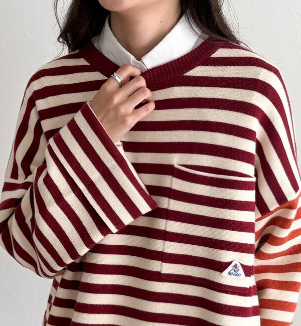 fredy emue「【GEVACO/ゲバコ】ボーダーニットプルオーバー」|ニット・セーター|