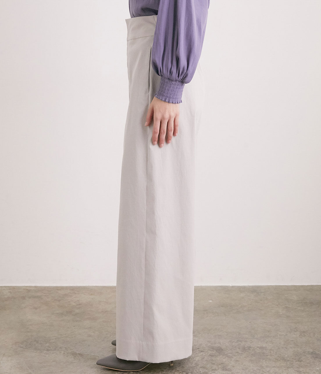SALON adam et rope'「【UVカット・吸汗速乾】コットンライクポリエステルワイドパンツ」|その他|