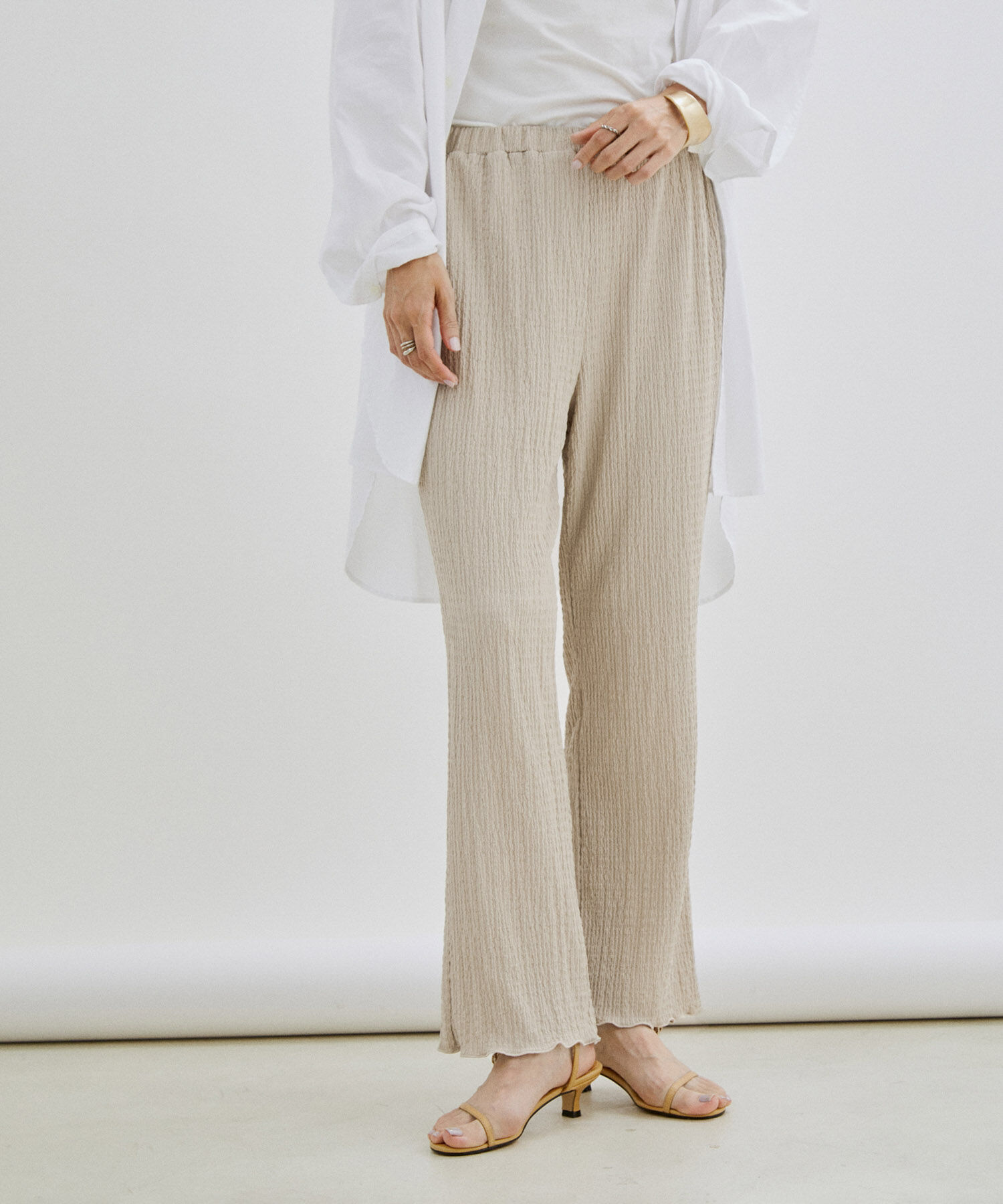 SALON adam et rope'「【WEB限定】【セットアップ対応】ラッセルシャーリングイージーパンツ」|その他|グレー(07)