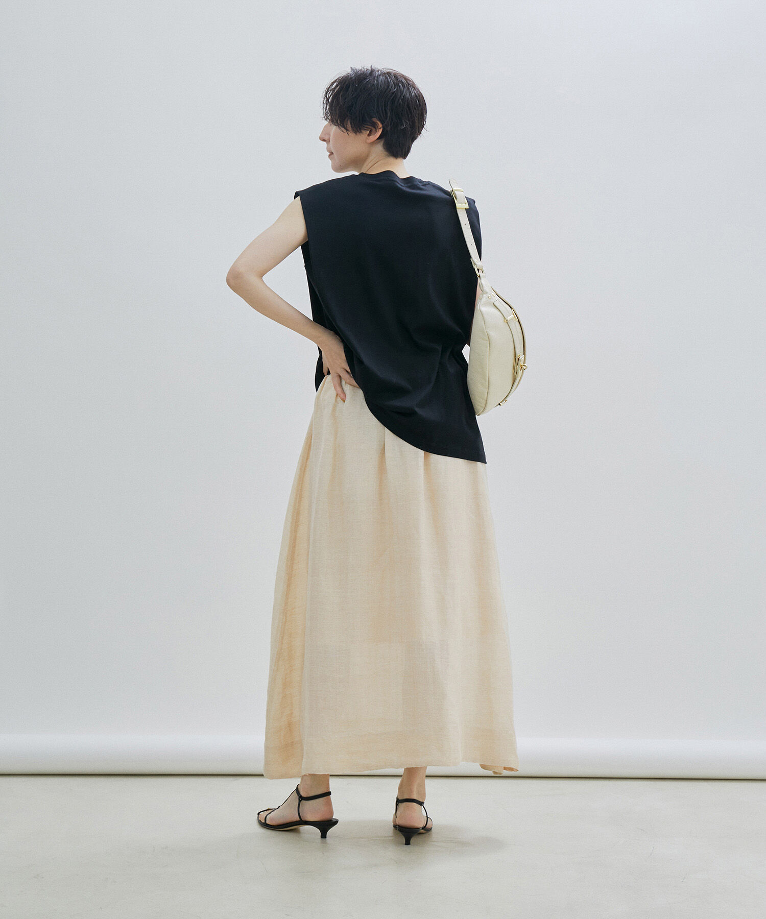 SALON adam et rope'「シルクリネンフレアースカート」|スカート|