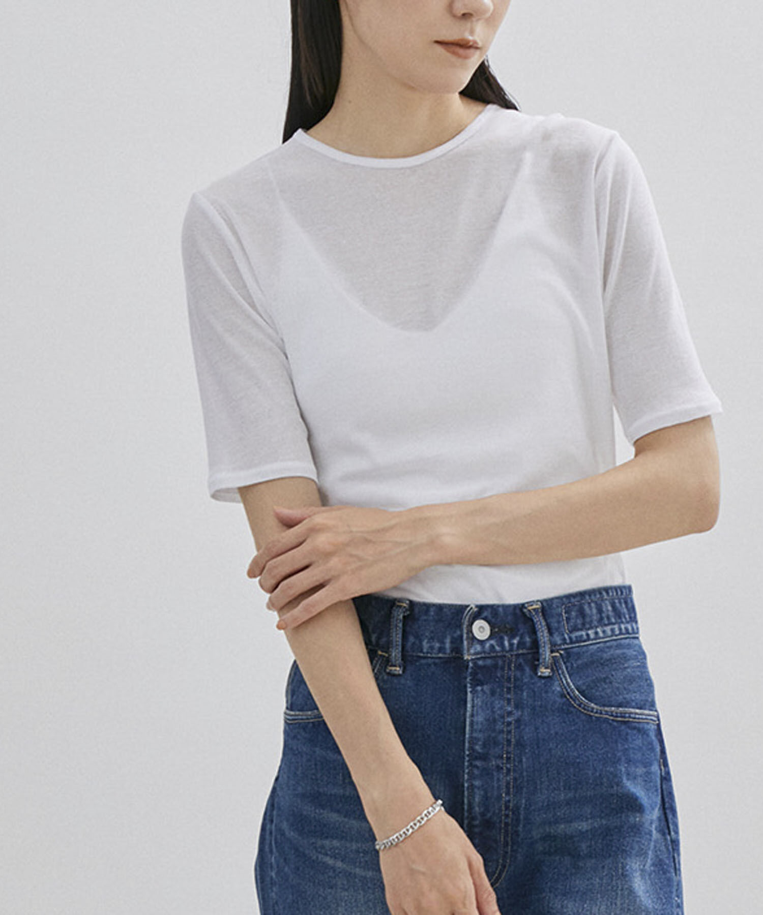 SALON adam et rope'「シアークルーネックTシャツ」|Tシャツ・カットソー|ホワイト(10)